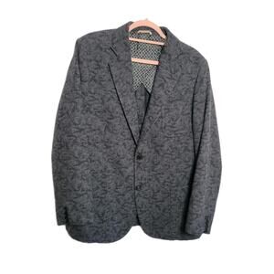 Billy Reid 100% Wool Blazer Sport Coat Mens 46R Grey Subtle Camo Cloud Knit
